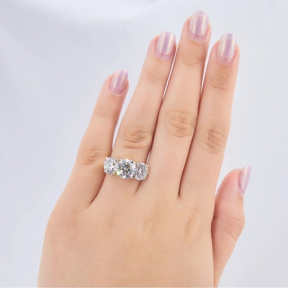 🔥Sterling Silver 925 5CT Certified Moissanite Brilliant Cut Wedding Ring Size 7